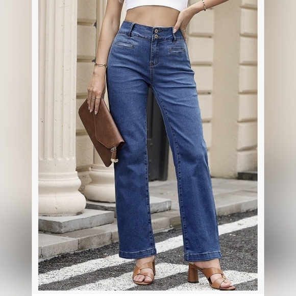 Sidefeel Denim - Elegant Indigo Women's Straight Leg Jeans Size 6